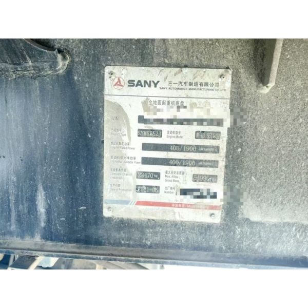 2021 Model Used All Terrain Cranes Sany SAC1600T8 High Lifting Capacity