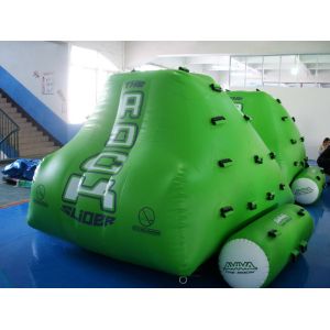 Green Inflatable Wall With Handles For Water Game In Lake , River Bank And Sea