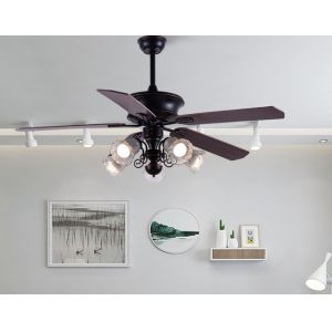Classic 52In American Ceiling Fan Plywood Blades With Remote Control