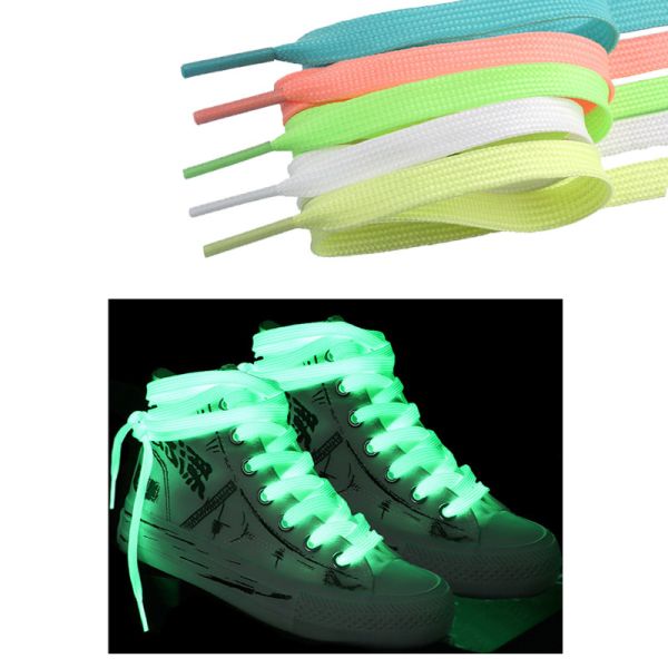 Glow In The Dark Shoe Laces Strings Rope 80cm 100cm 120cm Night Fluorescent