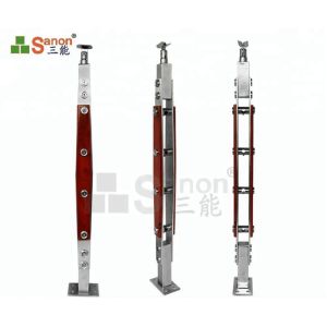 China 8mm Temper Glass Stainless Steel Balustrade Posts Hollow Carved Design AS2047 on sale