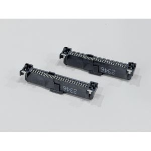 SAS 29P Female Connector with fish fork, SMT, Gold-Plated 30U", PCB Mount, High