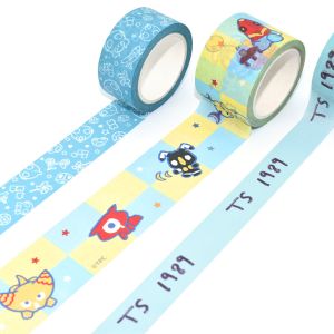 Custom Cartoon Design Bullet Journal Color Printed Washi Paper Masking Tape