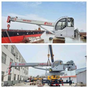 Yellow Ship Mobile Harbour Crane 5T 10T Offshore Ship Deck Cranes