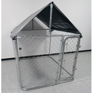Galvanized Chain link wire mesh with waterproof canopy dog cage