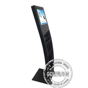 Black Newspaper Kiosk Digital Signage Support SD Card / USB Port
