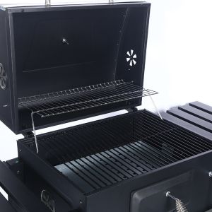 Easily Assembled Charcoal BBQ Grill with Side Table and 27.5*42.5cm*2pcs Cooking