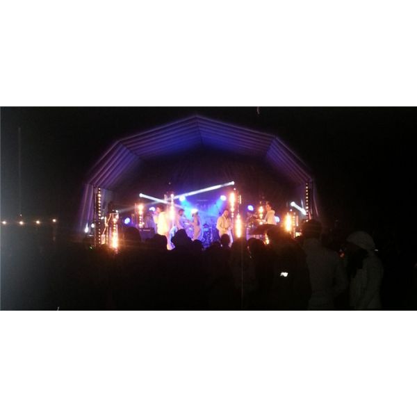 Commercial White And Black Half Dome Inflatable Stage Cover For Concert Or Events