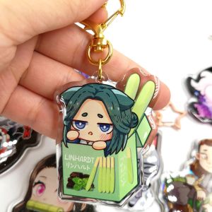 Custom Keychain Print Keychain Lovely Anime Character Epoxy Glitter Acrylic
