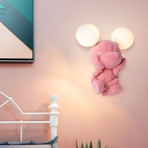Cute Monkey Bear Mouse Children Room Wall Light with G4 Bulb Resin Doll Wall