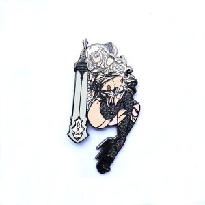Cheap Die Casted Anime Girl Custom Hard Enamel Pins With Double Posts And Rubber Clutches for sale