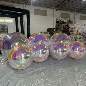 Customized Giant Iridescent Inflatable Mirror Ball Shinny Decorative Inflatable