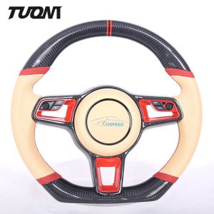 Multicolor Leather Carbon Steering Wheel Custom Porsche Cayenne Macan 991