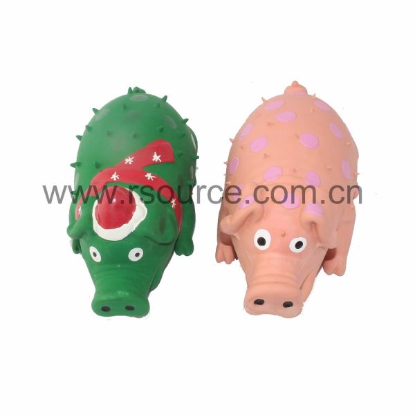 Latex squeaky pig toy Christmas or pink pig