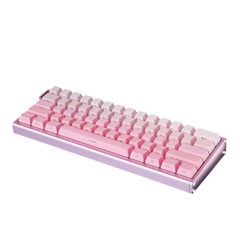 Pink Magnetic Axis Keyboard with RGB Backlighting and Double-shot Keycap Printing for Enhanced Typing Experience