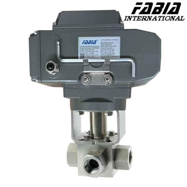 Quality 3/4" 1 4" 1 2" Three Way High Pressure Ball Valve With Internal Teeth Electric wholesale