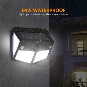 2200mAh Battery 500lm 260 Led Solar Motion Sensor Wall Light For Garden