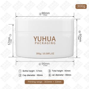 300g PP Plastic Jar Single Wall White Color Jar And Cap With Pp Gasket