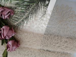 China Crochet Tulle Mesh Swiss Floral Lace Applique Fabric on sale