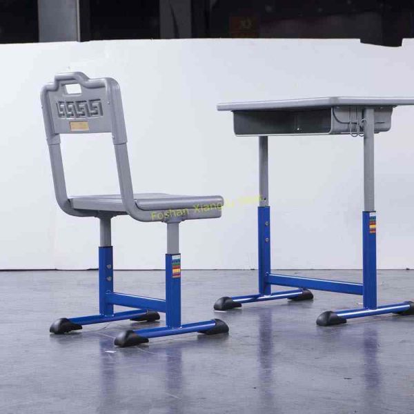 Adjustable Iron Aluminum Student Desk And Chair Set Lead - Free Powder Coating Enviornmental