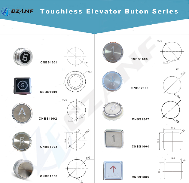 Customized Acrylic Material Stable Performance DC 24V Contactless Elevator Button
