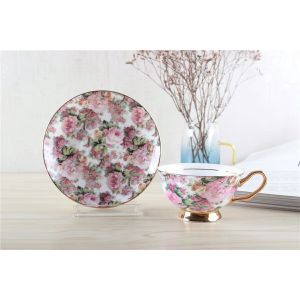 SGS 12OZ Elegant Bone China Cappuccino Cups Afternoon Tea Set
