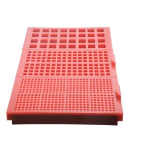 300 X 500mm Rubber Screen Mesh Red Black Mining For Mineral Vibrating