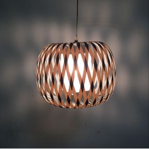 Die Cut Striped Polypropylene LampShade 3 Way Gimbal Non Elec