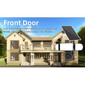2K Home Security Camera with Built In Speaker And Microphone WiFi Solar Light