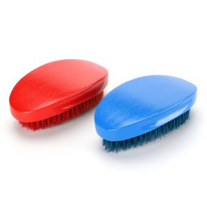 360 Wave Brush Curved Design Red Blue Customise Soft Medium Boar Bristles