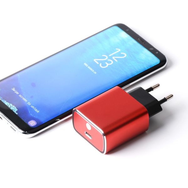 Aluminium Alloy Cell Phone Charger Adapter Type C Port Fire proof