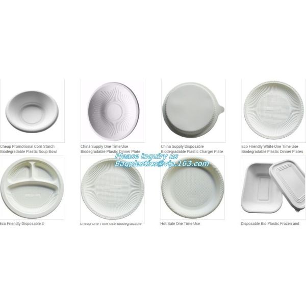 Disposable corn starch plates, biodegradable corn starch food container,