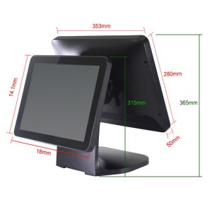 Restaurant Aluminium Alloy Touch Pc Pos Dual Display With Pc / Android Optional