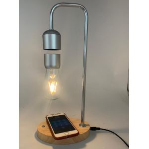 Magnetic levitation lamp bulb led light with wireless charing for iphone
