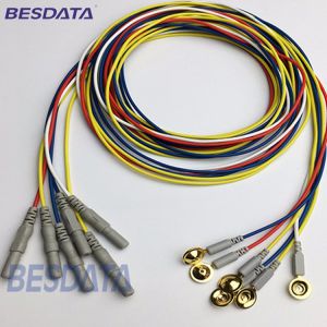 Gold coated cup electrode leadwire Neurofeedback dry EEG 1.5mm Din sensor Cap