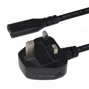 UK Plug C7 Power Cord 1.5M 250V 2.5A PVC for Laptop