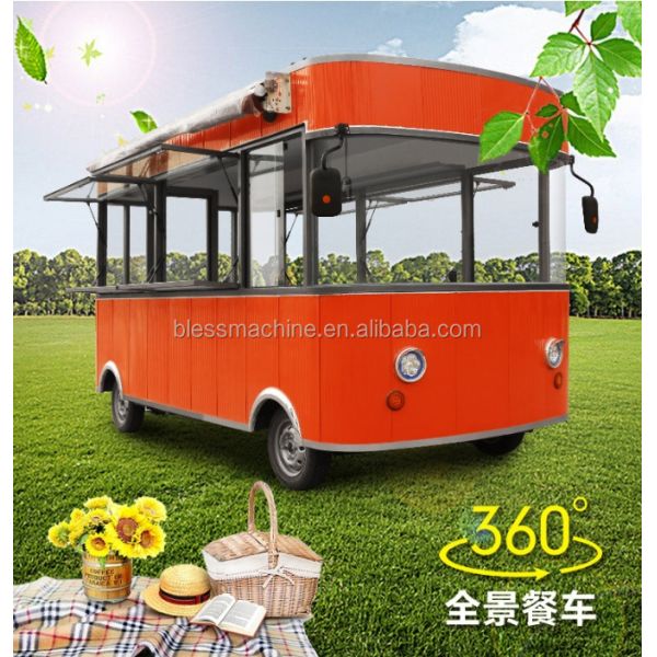 Three-Wheel Dining Cart for Serving Snacks Milk Tea Cold Drinks Fried String and More
