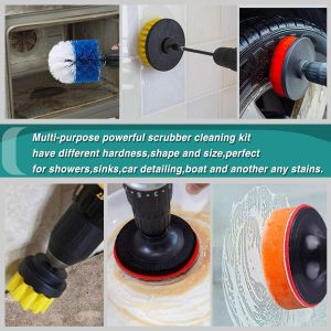 37pcs ROHS Drill Cleaning Brush Set Scrub Pads With Extend Long Attachment