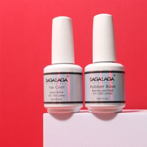 85G Long Lasting High Glossy Top Coat Rich Pigment Gel Polish Base Coat and No