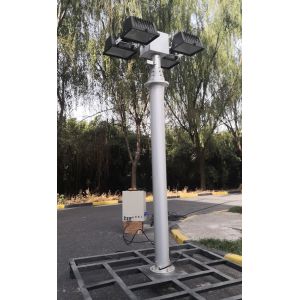 fire truck vertical mounted pneumatic mast light - tilt and turn unit-4x1000W halogen-6m~12m height