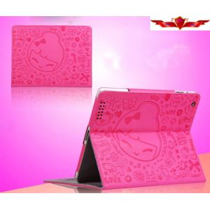 New Magic Girl Version Cartoon Ipad 2/3/4 Cases Embosed PU Smart Sleep Multi