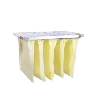 Galvanized Steel Frame F6 Pocket Bag Filter For Low Resistance Filtration In