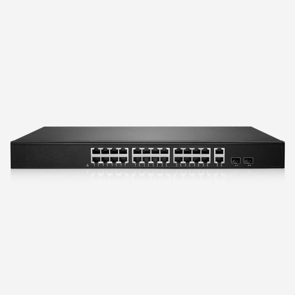 26-Port Desktop Ethernet Unmanaged PoE Switch With 24 10/100M RJ45 And 2 10/100