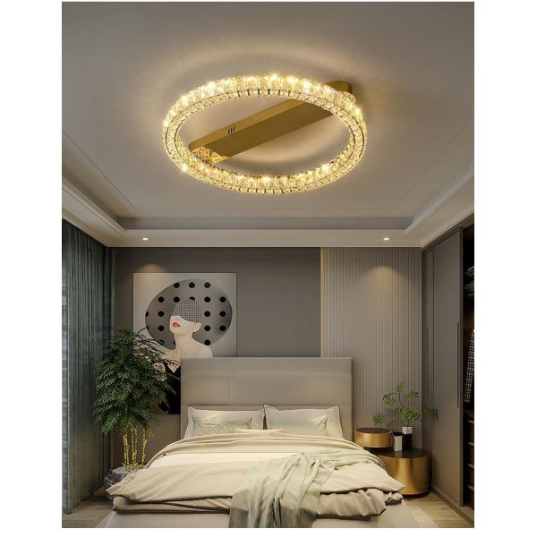 Luxury Ring Ceiling Lamp Modern Bedroom Living Room Crystal Ceiling Lamp(WH-CA-100)