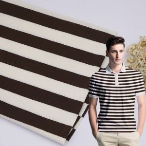 Skin Friendly Striped Material Fabric 190gsm Stretch Modal Texture For Polos