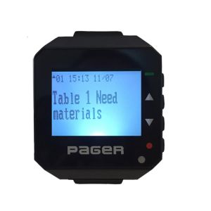 Customize alphanumeric wireless wrist watch pager and call bell button for guest