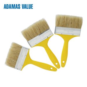 38-44mm Length Natural Paint Brush , Yellow Handle Pure Bristle Paint Brush