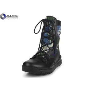 Current Comfortable Black Military Boots Camouflage Design Durable Sole