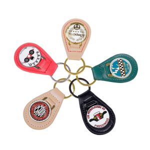 Cheap Genuine Leather Key Fob Customized Souvenir Enamel Personalised Keychain for sale