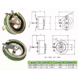 Adjustable Ceramic BC1 High Power Resistor 100W 1Ω Variable Resistor